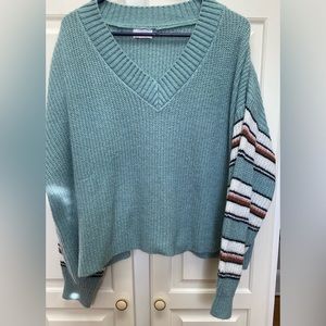 Pink Lily Sweater - V-Neck - Size: XL